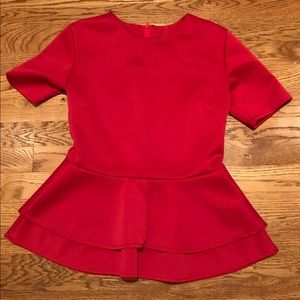 Red peplum blouse